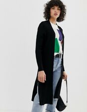 River Island – Lang geschnittene Strickjacke Pulli Pullover Jäckchen in Schwarz 