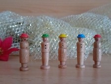 5 Miniatur Holz Figuren