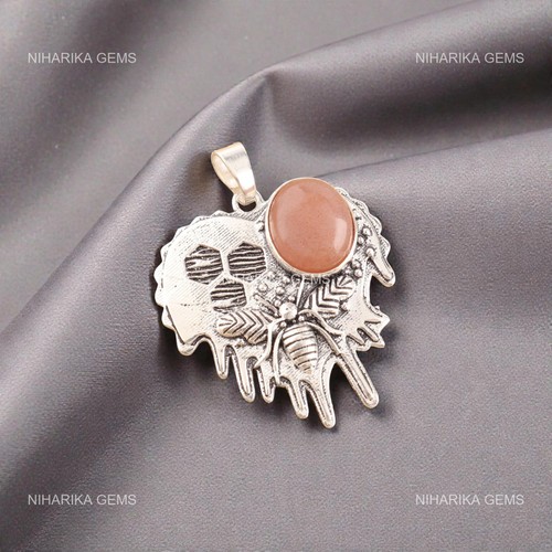 Ovaler peach moonstone - peach,