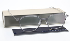 LINDBERG Brille now 6627 50 C07 Grau Smoke Titan Draht Bügel Silber Poliert P10