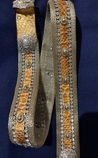 Hochwertiger Gürtel von Nanni Milano Leder/Metall mit Straßsteinen, Gr. 90, neu