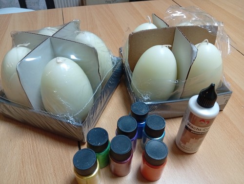 Oster basteln kerzen in - -,