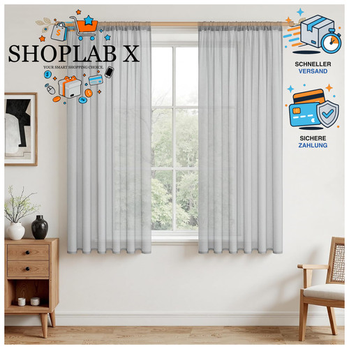 Gardine grau 2er set - grau,