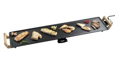 Bestron Tischgrill XXL Teppanyaki Plancha Grillplatte Antihaft 2000W Schwarz 10P