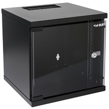 HMF Netzwerkschrank Serverschrank 10 Zoll 6 HE schwarz Stahlgehäuse
