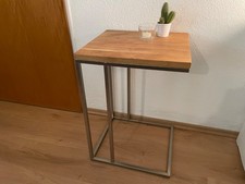 BEISTELLTISCH HOLZ + CHROM