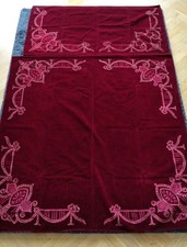 Alte Rote Samt Decken Zierdecken Historismus Jugendstil 132x133cm u. 125x65cm