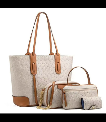 Damen shopper set beige - damen, beige/braun
