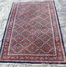 Handgeknüpfter Teppich Orientteppich Brücke blau 130 x 205 cm älter blau