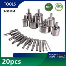 20tlg Diamant Bohrkrone Set Lochbohrer Lochsäge 3mm-50mm Für Glas Marmor Granit