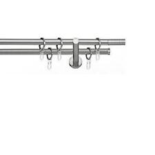 Gardinenstange Edelstahl Optik Blome Zerbst 2-läufig 20 mm ab 100-400 cm (375)