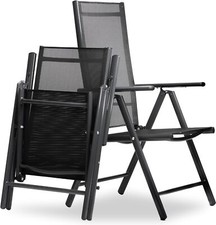 Gartenstuhl Hochlehner Aluminium Klappsessel Klappstuhl für Garten Balkon