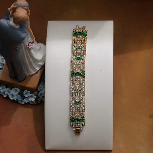 Art deco gold armband strass - gold,