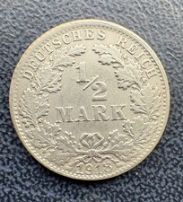 1/2 Reichsmark Silber 1918 F