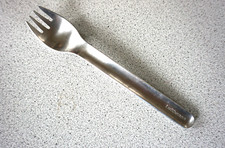 Vintage Lufthansa Gabel Design Wolf Karnagel 1986 Edelstahl (F025-821)