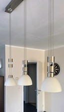 ? Design Pendelleuchte 3-flammig – Edelstahl & Milchglas – Modern & Elegant ?