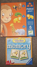 My first Memory von Ravensburger und  6 Tierpuzzle mit 4, 6 und 9 Teilen, ab 2