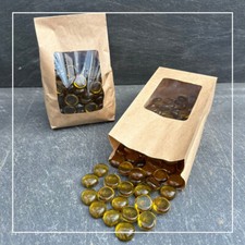 100 Glassteine Muggelsteine gold gelb Glasnuggets Glaspebbles 18 bis 20mm bunt