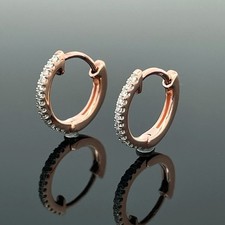 CREOLEN AUS 375/- ROSÉGOLD MIT DIAMANTEN (ca. 0,10ct) SCHMUCKJAGD