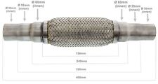 UNIVERSAL FLEXROHR AUSPUFF FLEXSTÜCK FLAMMROHR HOSENROHR INTERLOCK 50/55/60X400