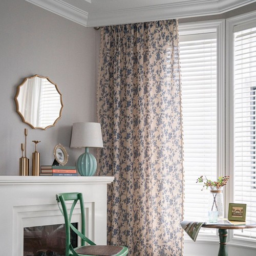 Vintage blau blumenmuster - blau,