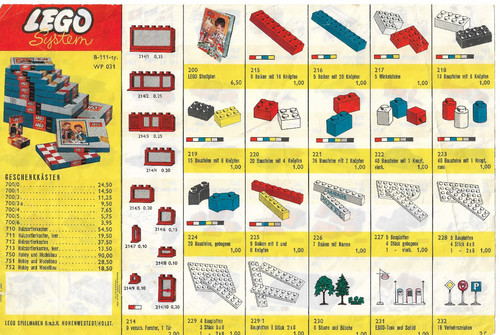 Lego system preisliste 50er - lego,