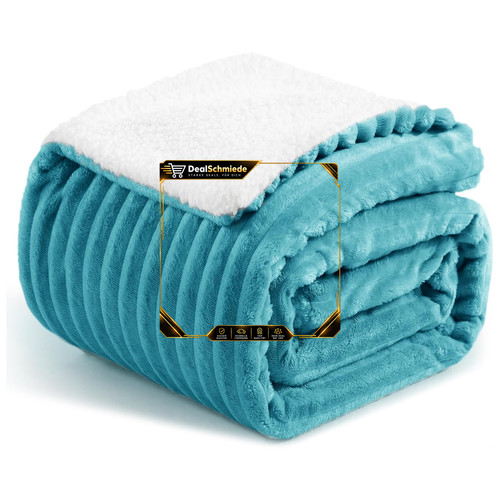 Cord sherpa decke türkis - sherpa,
