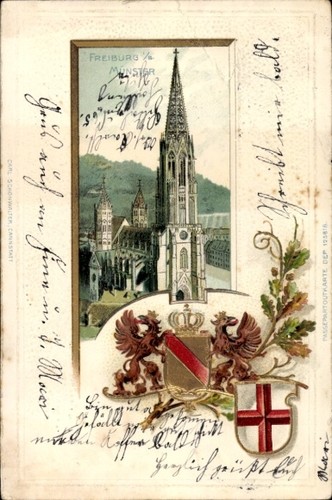 Präge wappen litho - wappen, freiburg