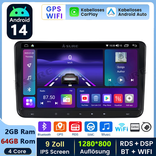 Android 2 64g autoradio - 9",