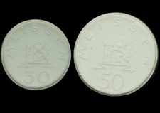 NOTGELD: 30 & 50 Pfennig 1921, Porzellan - weiß. STADT MEISSEN / SACHSEN.