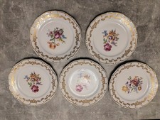 Weimarer Porzellan, 5 flache Speiseteller, exklusiv, Serie wie Terrine, wie neu