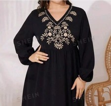 52 Damen Kleid Shein Abaya Lamgarm Schwarz Plus Size 4xl Neu