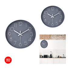 Modern Funk Wanduhr 30cm Grau