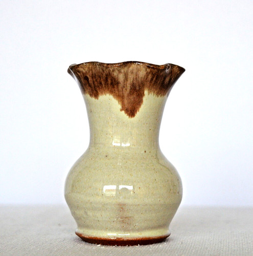 Vase ton gebrannt - vase, glasiert