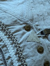 Trachten-Bluse Leinen beige 40/42 wie Neu Mittelalter Landhausstil 