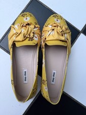 Miu Miu Schuhe Espadrilles Gelb Geblümt Neu Gr. 38 Made In Italy