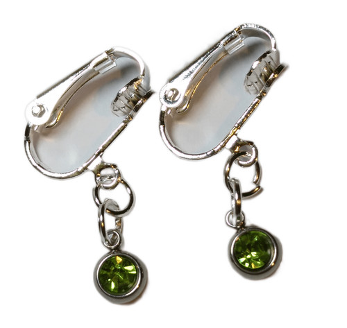 Grün strass ohrclips kiwi - strass,