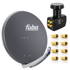 Fuba DAA 850 A Sat Schüssel 4 Teilnehmer Anlage Anthrazit + LNB Quad PremiumX 4K