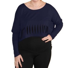 BORIS INDUSTRIES Lagenlook Überwurf Shirt Cut-out EG 42-44-46 nachtblau-lila