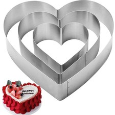 Herz Tortenring Set Edelstahl