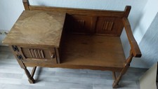 Alte Telefonbank aus Holz -