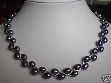 A12 Süßwasser Perlen Schmuck Halskette Perlenkette Collier Edelstahlschmuck mnkj