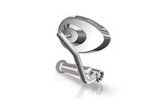 BARRACUDA Lenkerendenspiegel RETRO STONE Chrome Paar Spiegel Motorrad
