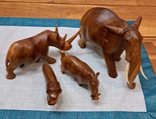 Holz Tiere - Elefant Nashorn