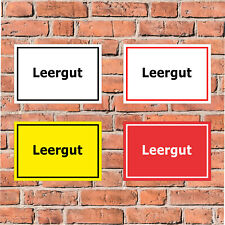 Schild - Leergut - in 4