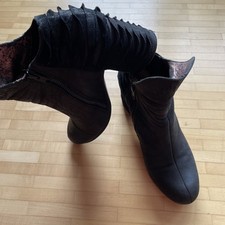 Papucei Designer Damen Boots Schuhe zum Lagenlook Gr.40 schwarz Leder Top