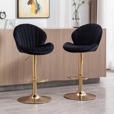 Barhocker schwarz Samt drehbar