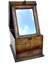 Schmuckschatulle Elegantes Geschenk in Vintage Holz Schublade Schminkspiegel