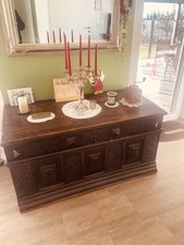 Brauttruhe Eiche massiv, antik, aus dem 18. Jahrhundert, sehr guter Zustand