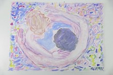 Wilhelm Klußmann Aquarell 1995 sig. Die Wanne ist voll 65x48cm N-1509